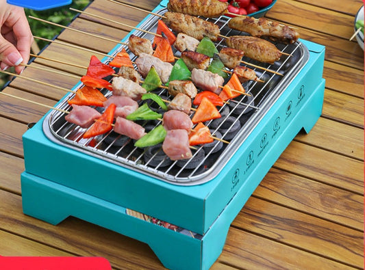 Disposable Barbecue Grill Large Skewers Grilled Fish Grill Portable Home Barbecue Outdoor Charcoal Stove Carbon Grill